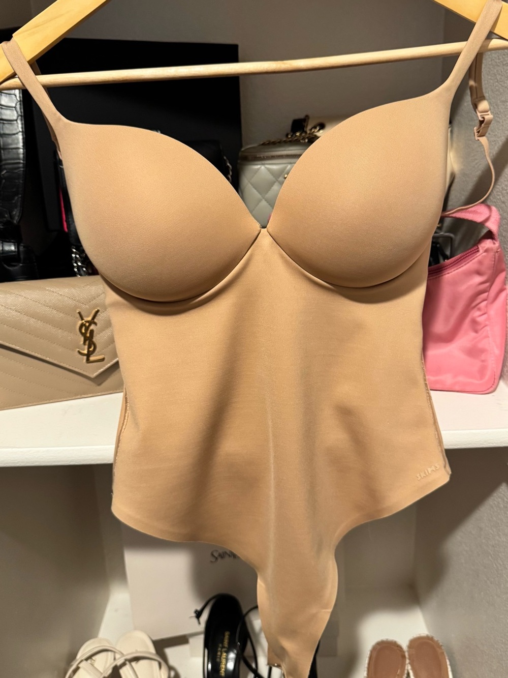 SKIMS Nude Toned Sculpting Bodysuit with Built-In Cups